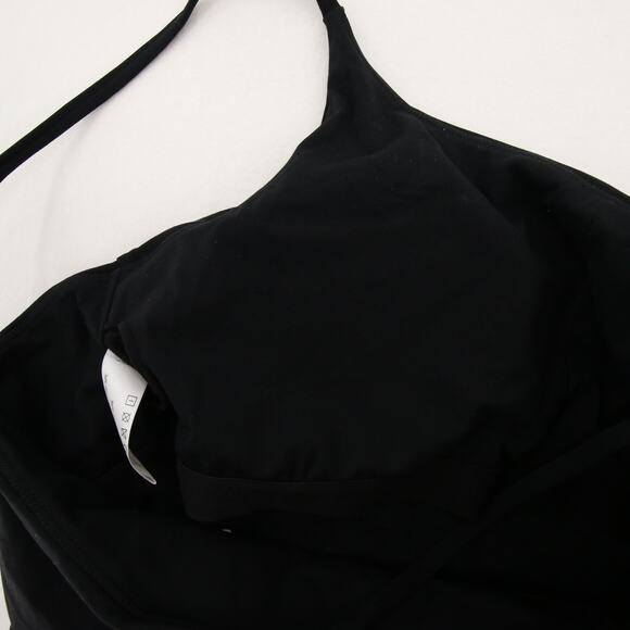 Black Crop Top Cami Tank Spaghetti Strap Built-In Bra Removable Cups Basic XXL - Picture 5 of 7
